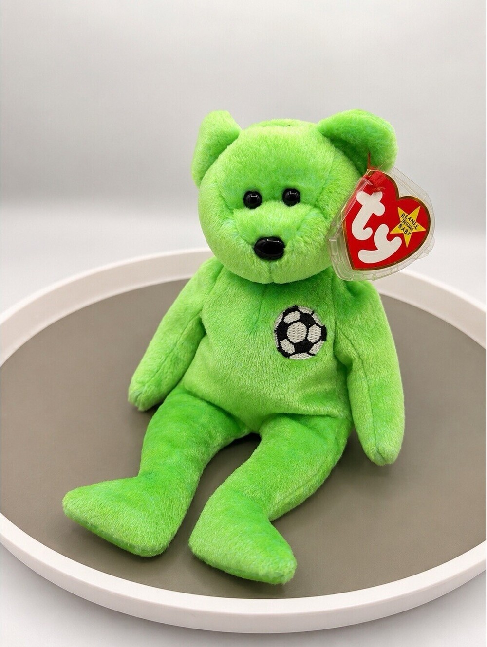 Ty Beanie Baby Kicks the Soccer Bear Push Toy